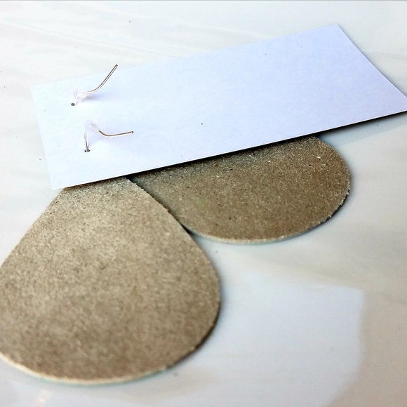 Serape Stripe Earrings Handmade Leather Jewelry - Picture 2 of 9